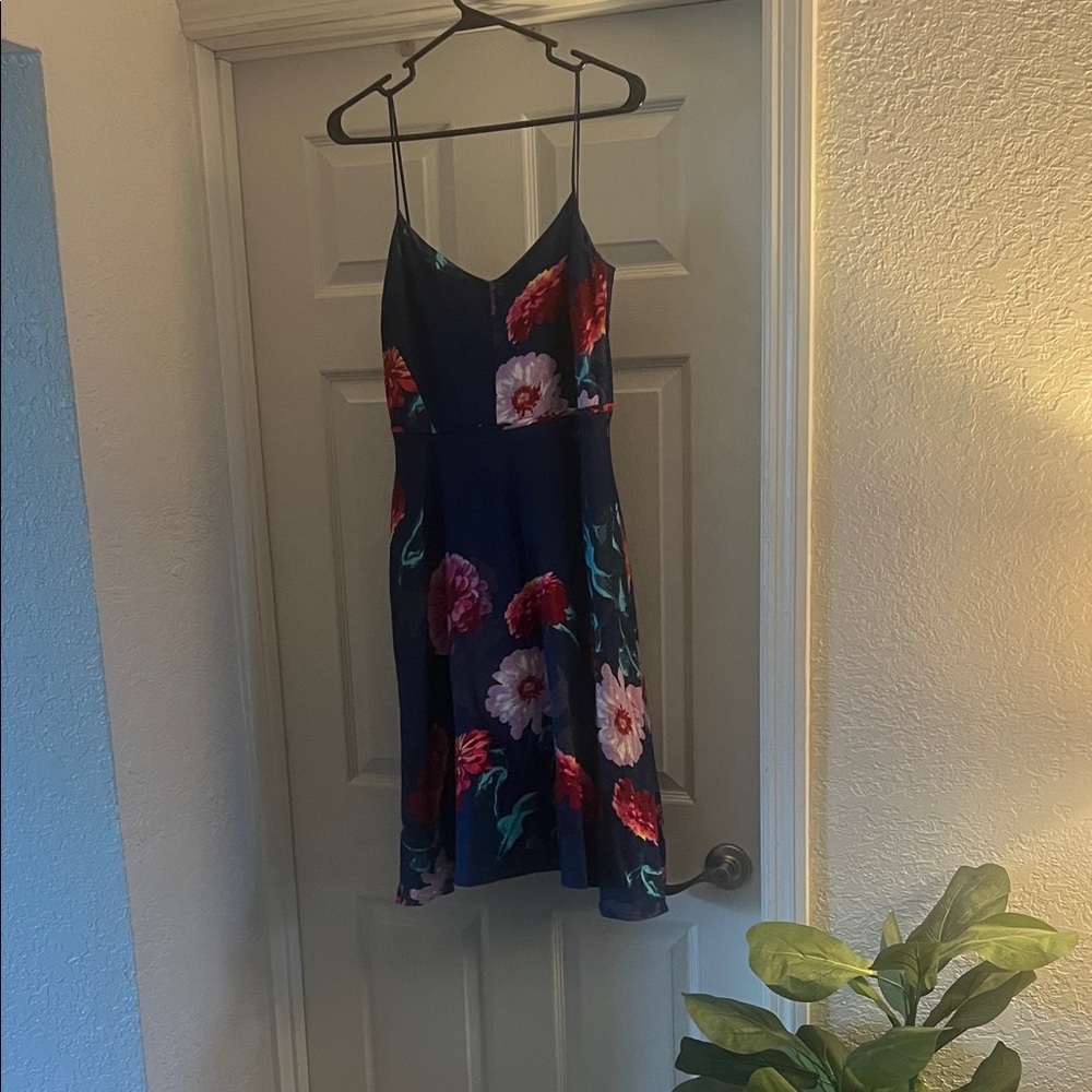 Banana Republic Navy Floral Midi Dress